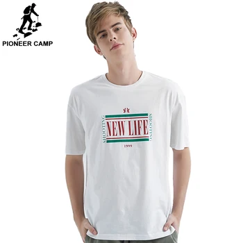 

Pioneer Camp Letter Print Cotton Casual Short Sleeve Men T shirt O-neck Knitted Comfortable Fabric Street TShirt ADT901100