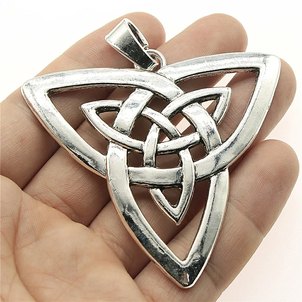 WYSIWYG 1pcs 65x68mm Big Double Triquetra Amulet Charm Jewelry Making