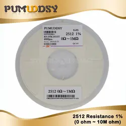 4000 шт./лот 2512 1% SMD резистор 2512 0.01R-0.091R 0.1R-0.91R 0R 1R-10M 5% Резистор в катушке 2512 бескорпусный постоянный резистор