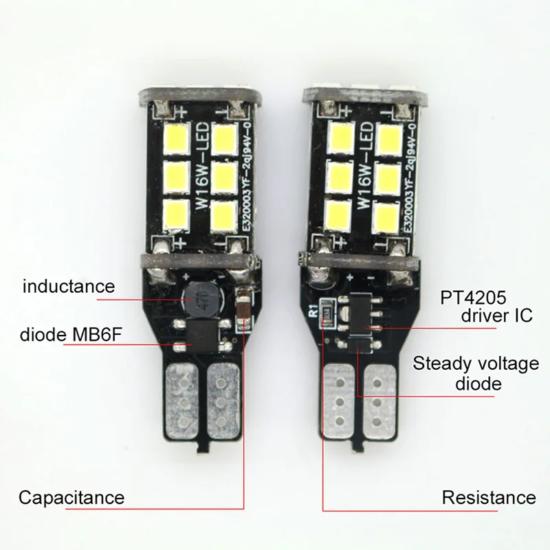 2pcs White T15 W16W Canbus LED Backup Reverse Light for Kia Rio 3 K3 K2 5 Ceed Sportage Sorento Cerato Optima Soul Picanto