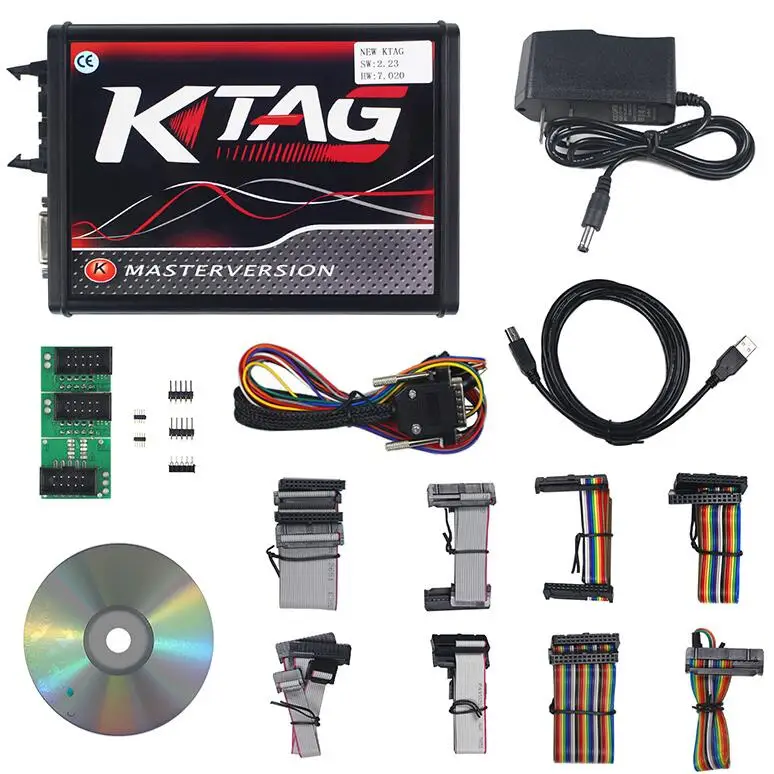 Онлайн мастер KTAG V7.020 V2.23 без знака предел KATG 7,020 зеленый и красный pcb KTAG 2,23 программатор системного блока управления K тег 7,020 7020 OBD2 настройки - Цвет: Ktag 7.020 EU