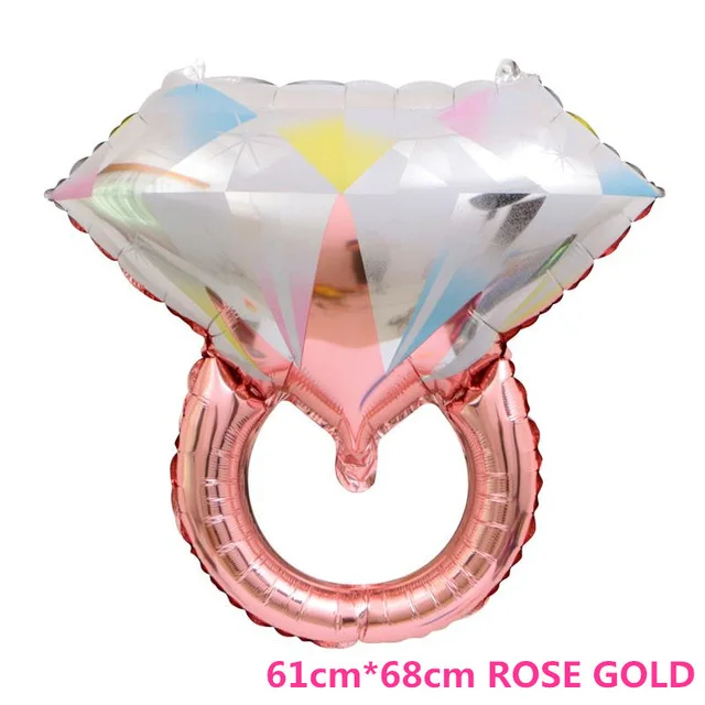 Гигантское розовое Золотое кольцо с бриллиантом фольги воздушный шар невесты быть баллон гелия подарки на девичник невесты декор для свадьбы и Помолвки - Цвет: 3