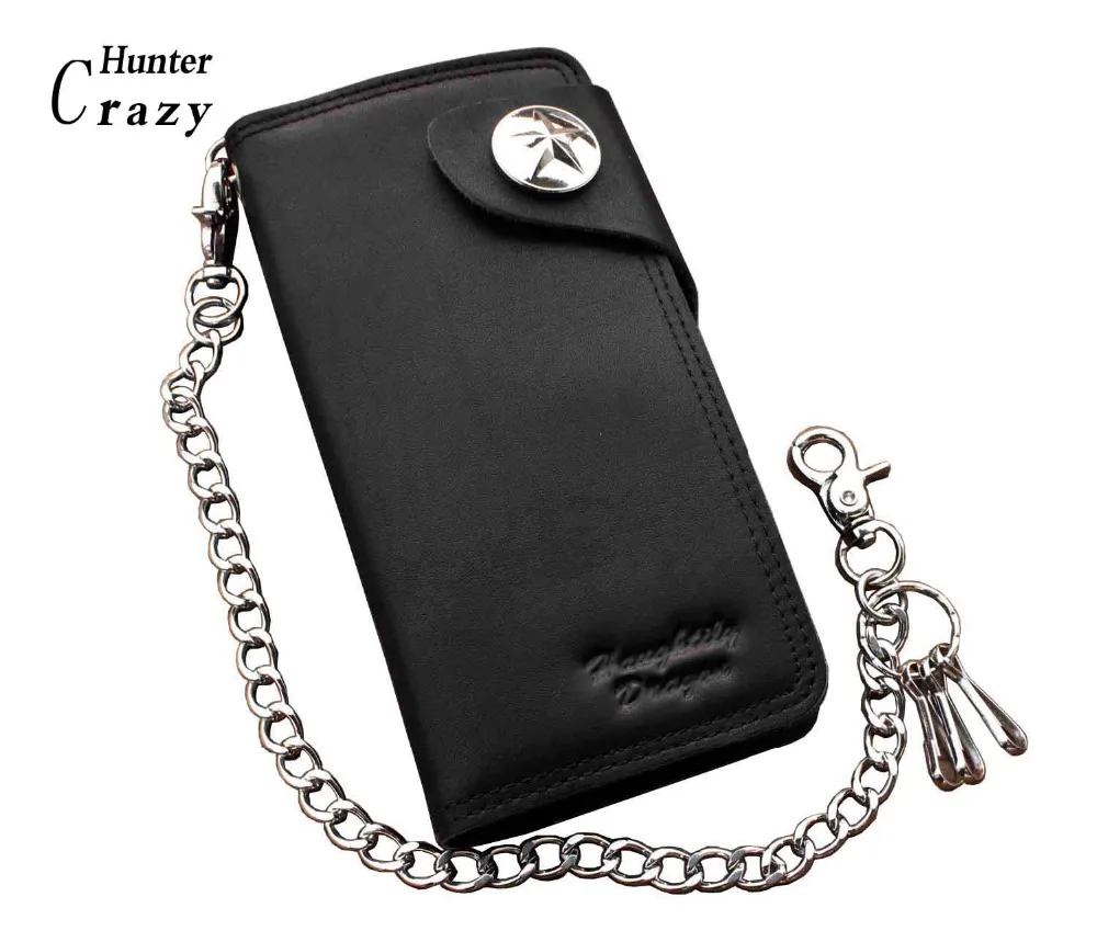 Mens Leather Bifold Wallet With Chain Literacy Basics