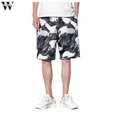 Womail,, повседневные мужские брюки, прямые, модные, китайский стиль, тренд, с принтом, свободные, плюс размер, пять cent, пляжные брюки, June6