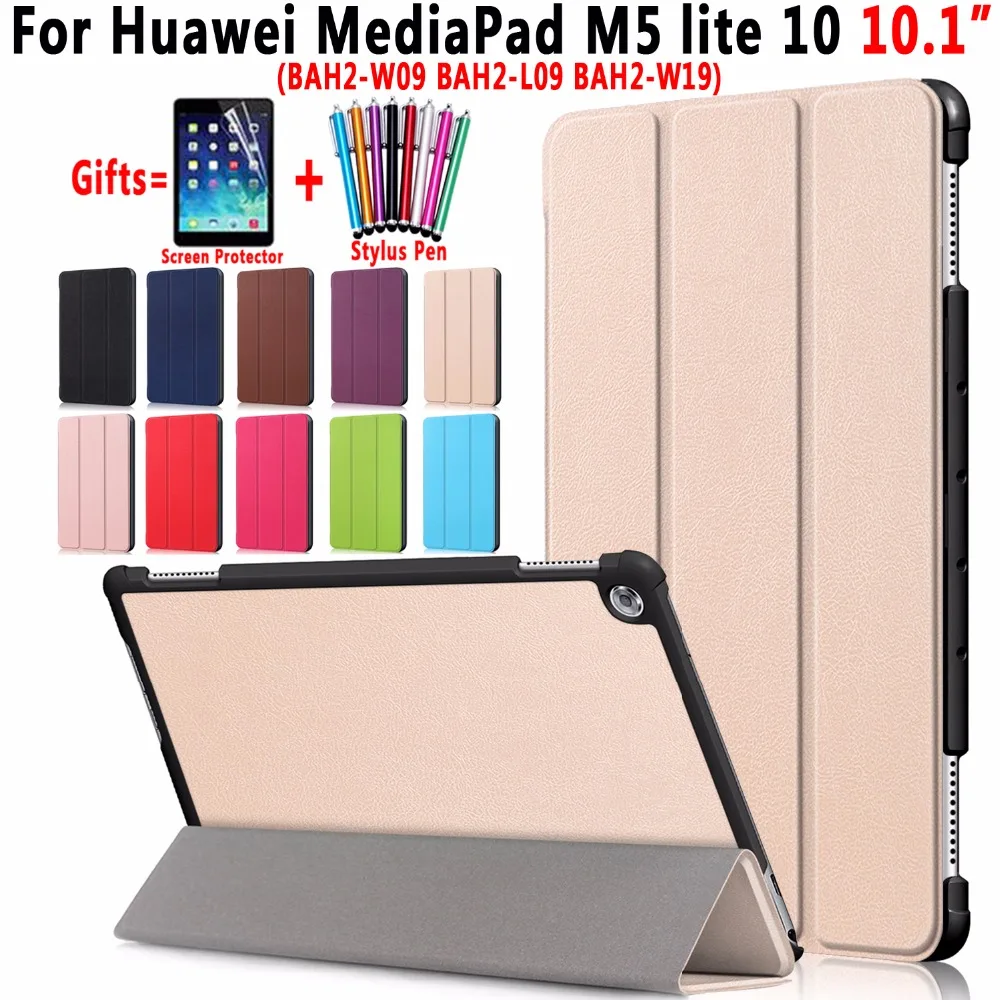 Кожаный чехол Magneti Smart Sleep Awake для Huawei MediaPad M5 Lite 10 1 &quotBAH2-W09 BAH2-L09 BAH2-W19 | Компьютеры и