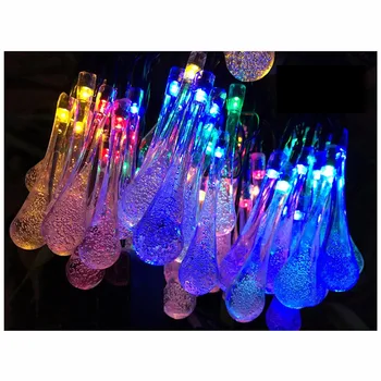 

30 LED 5M Drops of Water Solar Lamp Power LED String Fairy Lights Battery Garlands Garden Christmas Holiday Decor Outdoor IP65