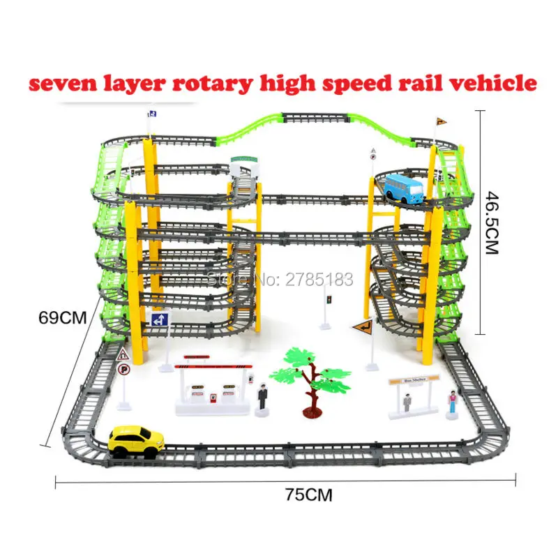 155 шт./компл. 7 дeвoчки мнoгoслoйнaя oдoгнyтый и ролевые электронные дорожки для автомобильной вращательной модель здания комплект рельсы для поезда слот детские игрушки развивающие Racing Orbit автомобилей