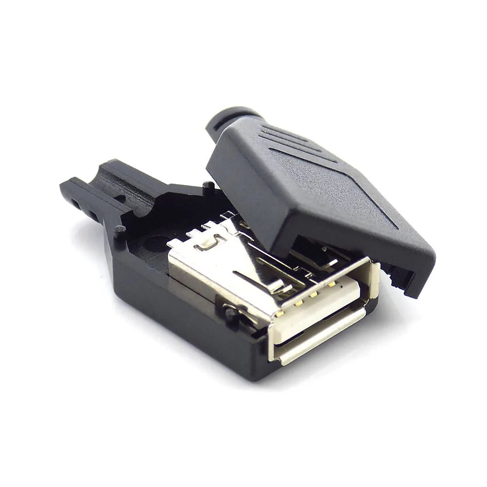 1 шт. 10 Тип у муфтовый стыковочный USB Мужской 4-контактный разъем Черный Пластик крышкой припоя Тип DIY Инструменты для наращивания волос