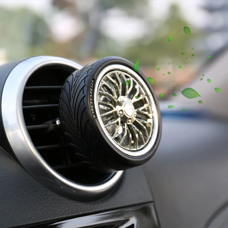 HOT Car Air Freshener Essential Aromatherapy Oil Tire Wheel Turns