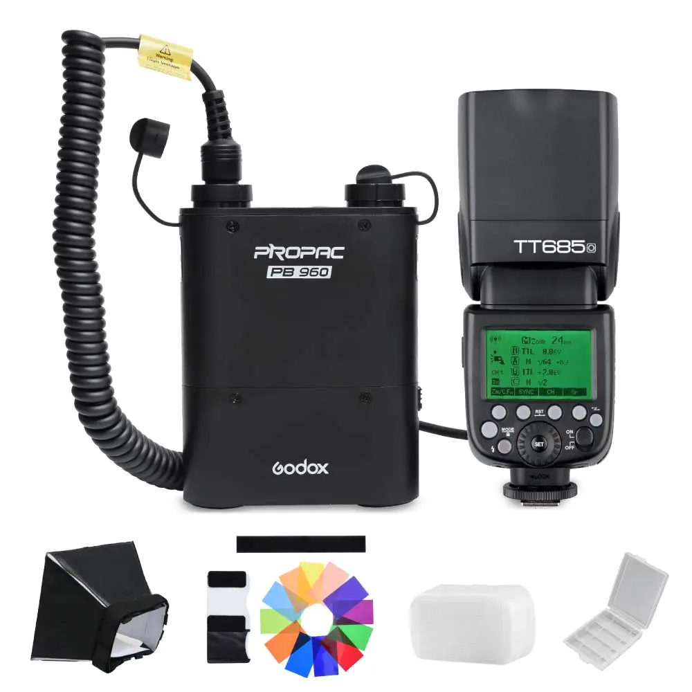 

Godox TT685O 2.4G Wireless E-TTL II HSS Flash Speedlite with PB960 4500mAh Battery Power Pack Black for Olympus/ Panasonic