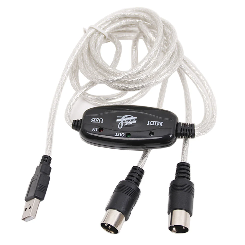 

USB MIDI In-out Interface Cable Converter PC To Music Keyboard Adapter Cord New