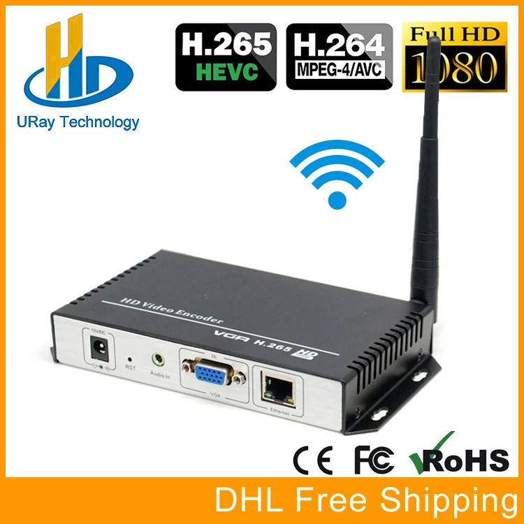 

HEVC H.265 H.264 Wireless VGA To LAN Encoder VGA Over WiFI Streaming Encoder VGA Transmitter With UDP RTMP RTSP