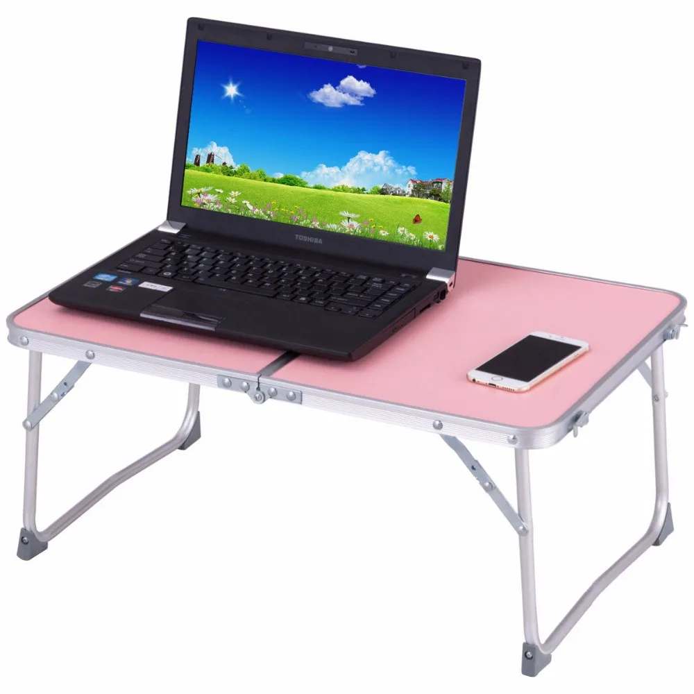 Goplus 5 Colors Portable Mini Folding Laptop Table Car Bed Sofa Office Laptop Notebook Desk Multi Functional Tray Stand HW56298