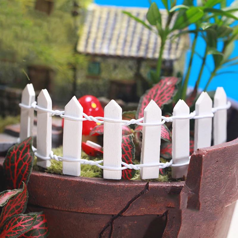 Горячая Распродажа мини-забор барьер деревянный ремесло миниатюрный Сказочный Сад 10 цветов миниатюрный маленький деревянный забор DIY Сказочный Сад, миниатюра