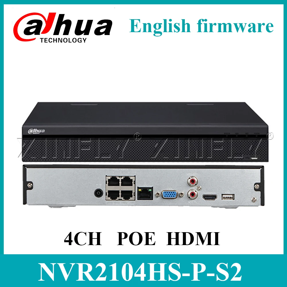 Dahua оригинальный NVR2104HS P S2 4CH POE сетевой видеорегистратор с логотипом 1SATA 2USB