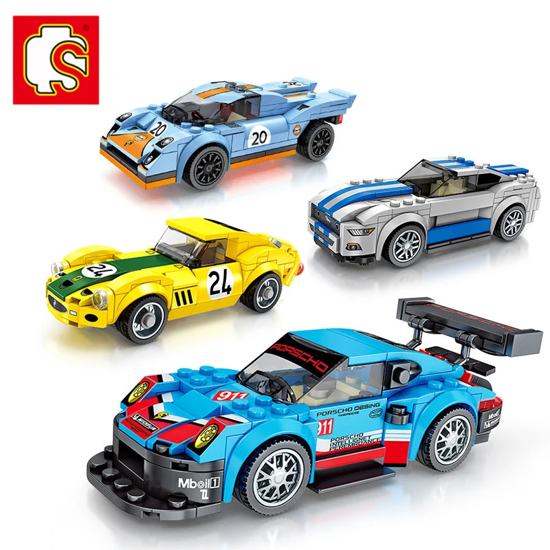 

Sembo Diamon Nano Blocks Car Compatible LeSet Technic Voiture Porsche Frod Mustang City Champions Building Brick Birthday Gift