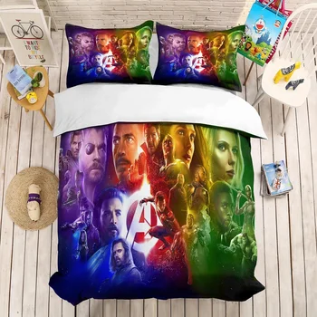 

Cartoon Avengers Bedding Set 2/3PC Super Man/Hulk Thor print Duvet Cover Set EU/US/AU Size Boys/Girls Microfiber Bed Linen Set