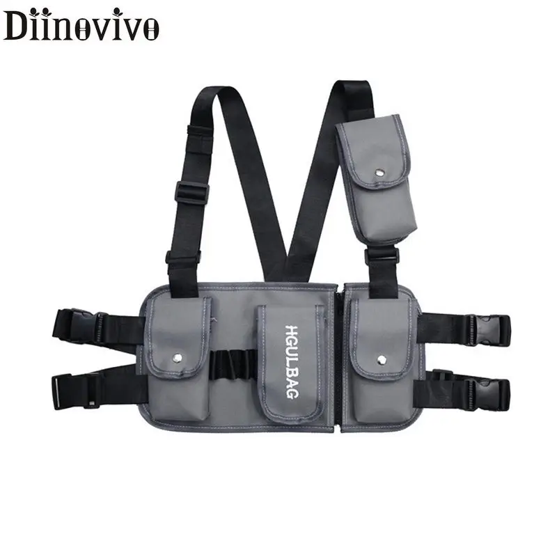 

DIINOVIVO Hot Fashion Chest Rig Waist Bag Pack Multi-pocket Hip Hop Streetwear Functional Military Tactical Chest Bag WHDV1039