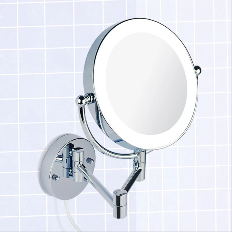 ماكياج المرايا مصباح LED معلق على الحائط توسيع للطي مزدوجة الجانب مصباح ليد مرآة 3x التكبير مرآة حمام المرحاض مرآة 8 بوصة ماكياج المرايا مصباح LED معلق على الحائط توسيع للطي مزدوجة الجانب مصباح ليد مرآة 3x التكبير مرآة حمام المرحاض مرآة 8 بوصة