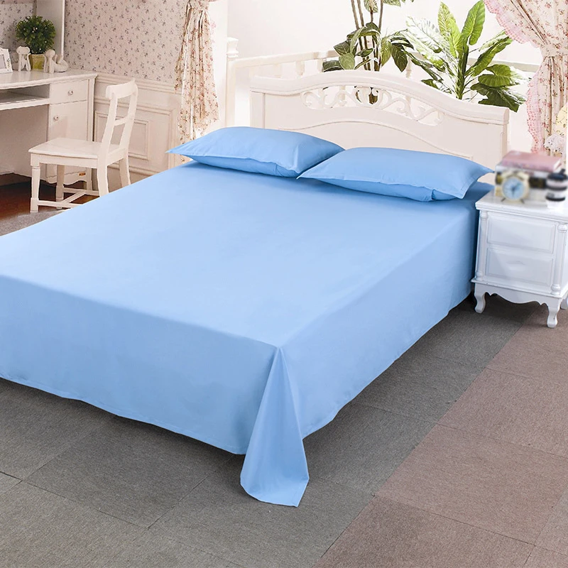 New Classic Polyester Bed Sheet Solid Color Bedspreads Double Bed Covers Home Textile Bedding Printed Soft Pink Sheet