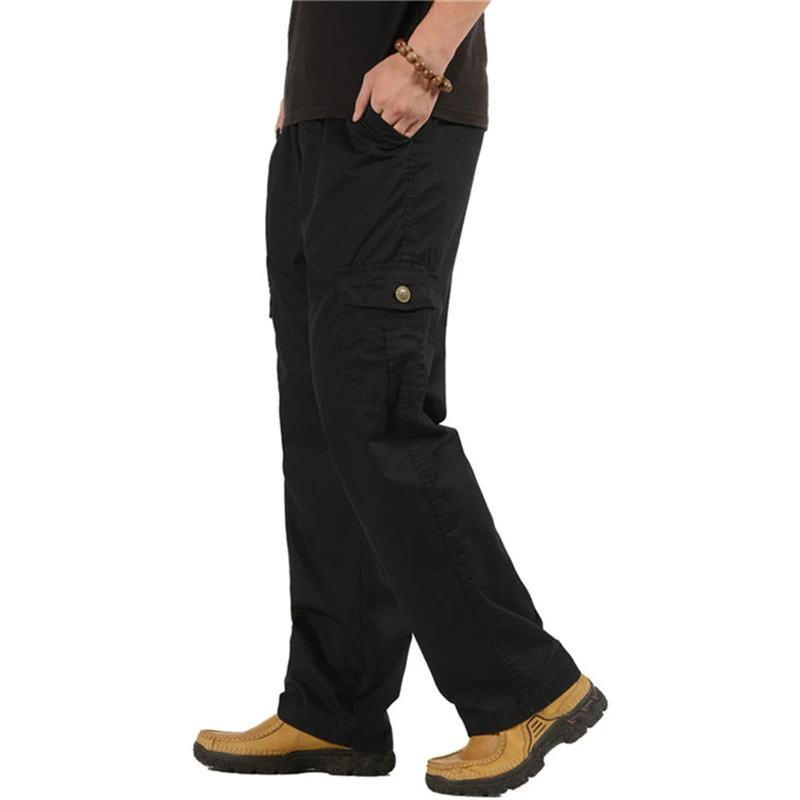 6XL размера плюс брюки карго мужские повседневные свободные армейские военные длинные брюки мужские весенние осенние мешковатые брюки с несколькими карманами мужская верхняя одежда