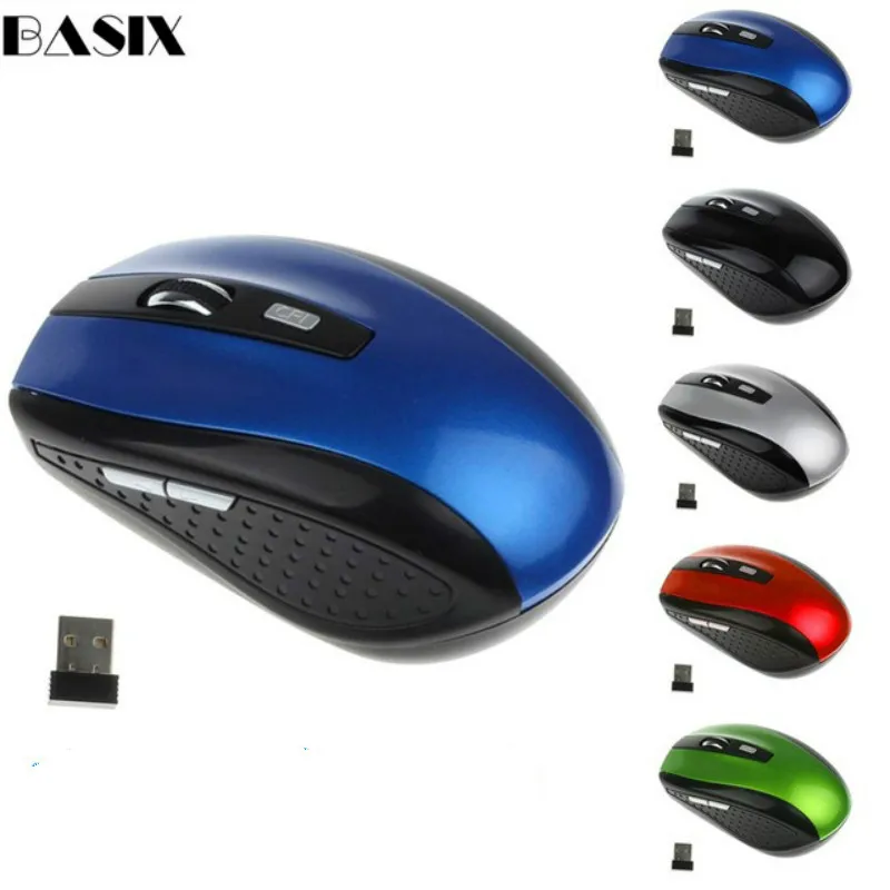 

Basix Wireless Mouse 2.4Ghz Usb Wireless Optical Gaming Mouse 1600DPI Adjustable Ergonomic Mice for Laptop PC Computer Mouse