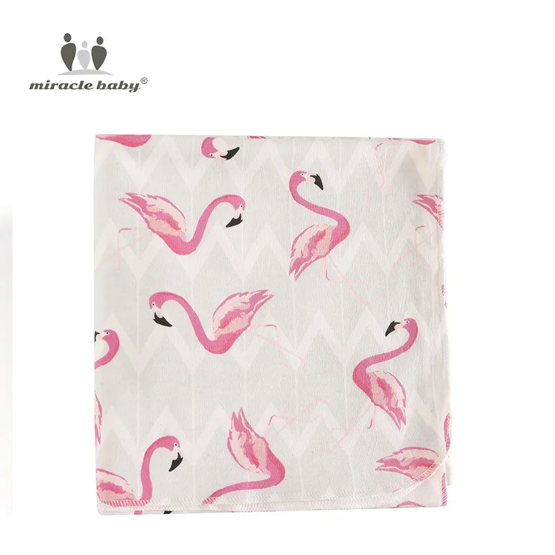 Хлопковое детское Пеленальное Одеяло для новорожденных одеяло для новорожденных осенний детский спальный мешок банное полотенце размер 90*90 см - Цвет: Flamingo