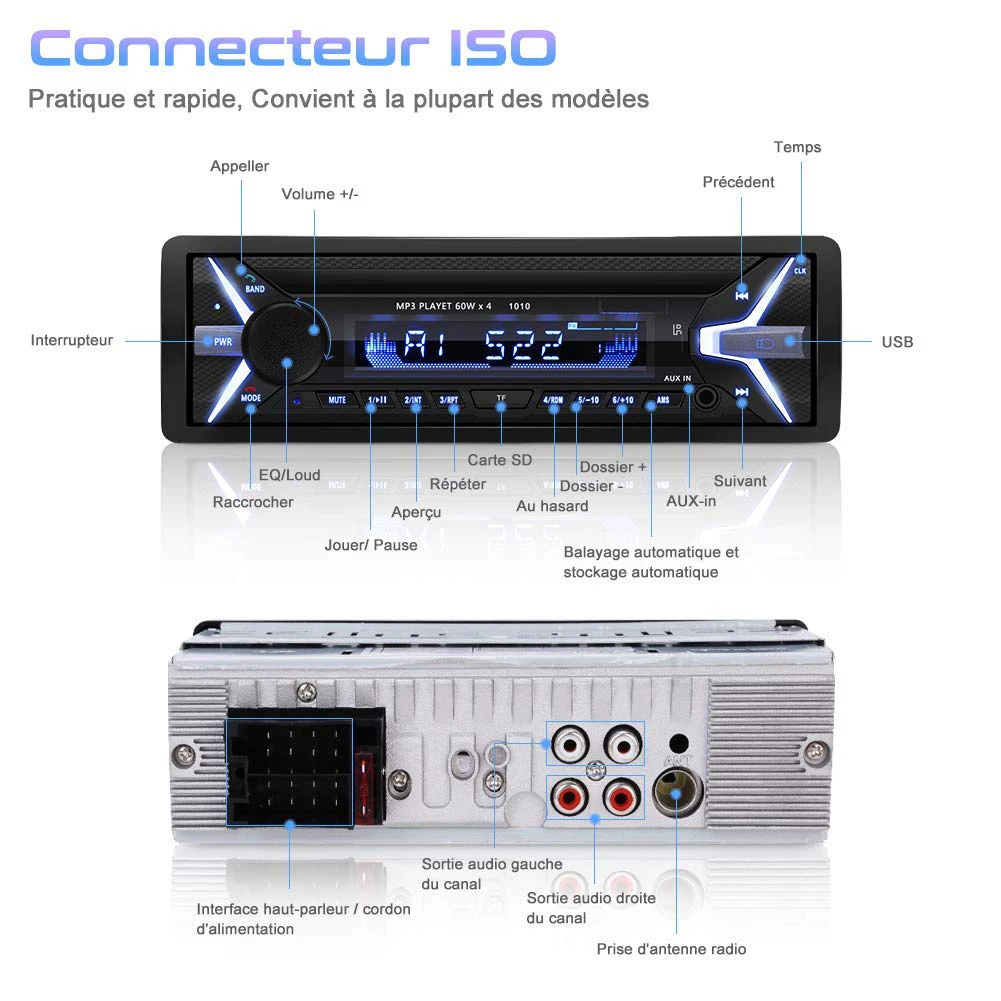 12 V ЖК дисплей Дисплей авто плеер автомобиля USB AUX MP3 адаптер Hi Fi радио