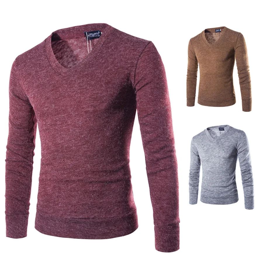 TREVOR LEIDEN, высококачественный мужской свитер с v-образным вырезом, новинка, пуловер, облегающий крой, тонкие мужские вязаные свитера, Мужская одежда, 7 видов цветов Chose