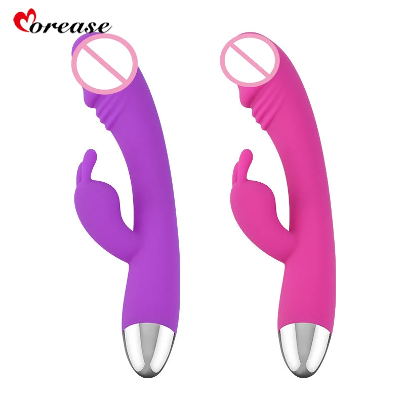 Morease Women Fetish Toy Dildo Vagina Massage G spot Charger Vibrator with rabbit clit clitoris stimulate Artificial Penis | Красота и