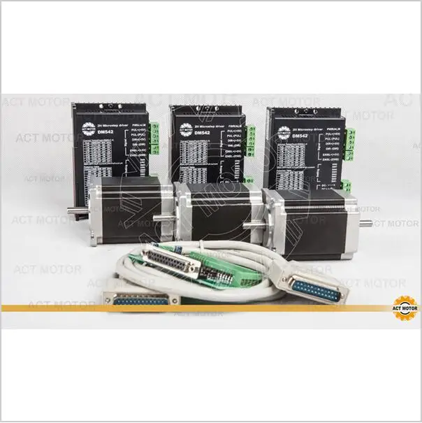 Free Ship From Germany! ACT 3PCS Nema23 Stepper Motor 23HS8630B Dual Shaft 6-Lead 270oz-in 76mm 3A+3PCS Driver DM542 4.2A 50V Free Ship From Germany! ACT 3PCS Nema23 Stepper Motor 23HS8630B Dual Shaft 6-Lead 270oz-in 76mm 3A+3PCS Driver DM542 4.2A 50V