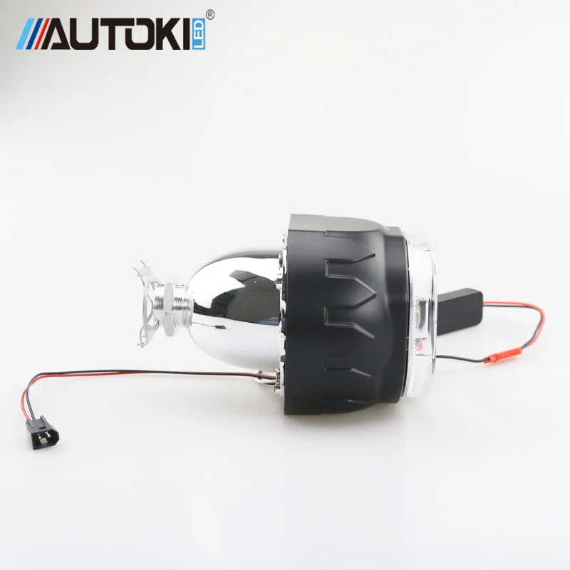 Автомобильный квадратный светодиодный проектор Autoki Angel Eyes Bi xenon фара для