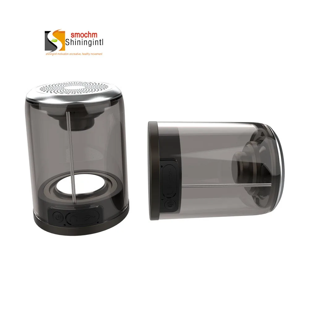Smochm 2018 True Wireless Bluetooth Dual magnetic base speakers adaptor with Waterproof Transparent Glass Case Surround Sound |