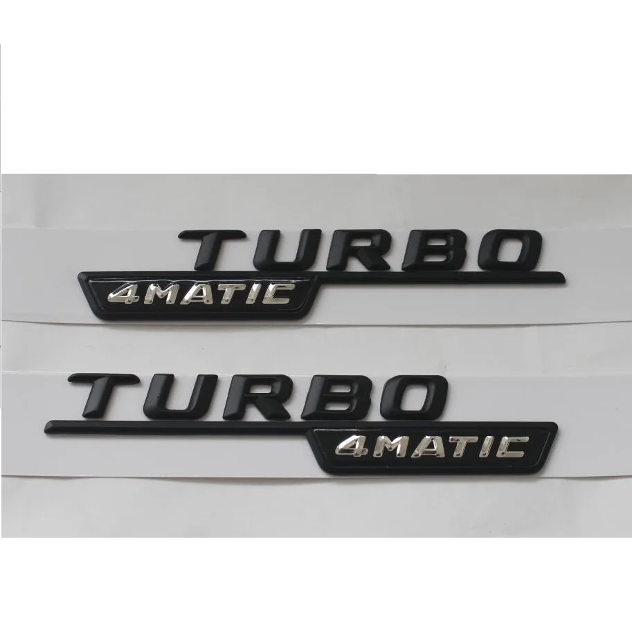 Наклейка на багажник автомобиля TURBO 4MATIC из АБС пластика с черными буквами
