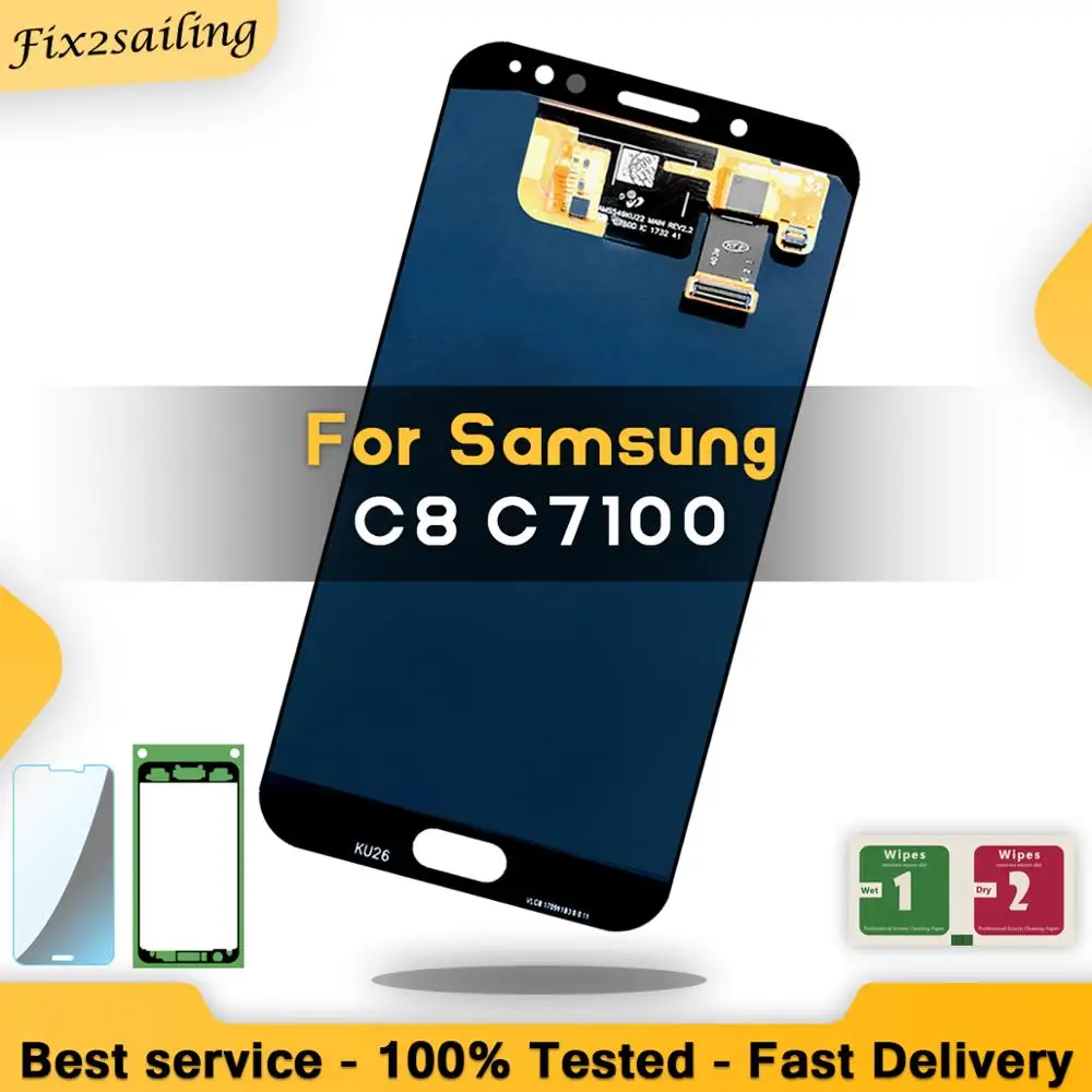 Сменный сенсорный ЖК-экран AMOLED для SAMSUNG Galaxy C8 C7100 C710F | Мобильные телефоны и