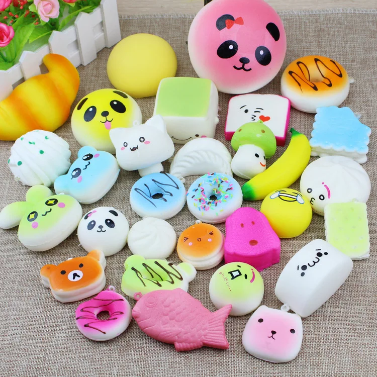 10 шт. Kawaii Мини-костюм игрушки детские мягкие куклы Squeeze Toy мультфильм хлеб Squishy Ароматические squishy медленный рост