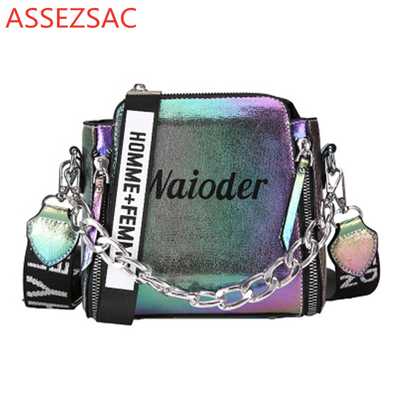 

Assez sac Women's Fashion Messenger Bag 2019 Tote Bag Casual Letter Print Wide Shoulder Strap Female Small Square BagCD5116/j