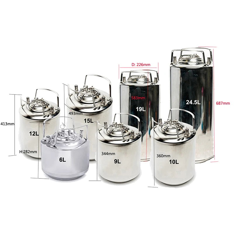  New Pattern 6L Kegs 304 Stainless Steel Home Beer Mini Keg Beer Growler Portable Beer Bottle Making