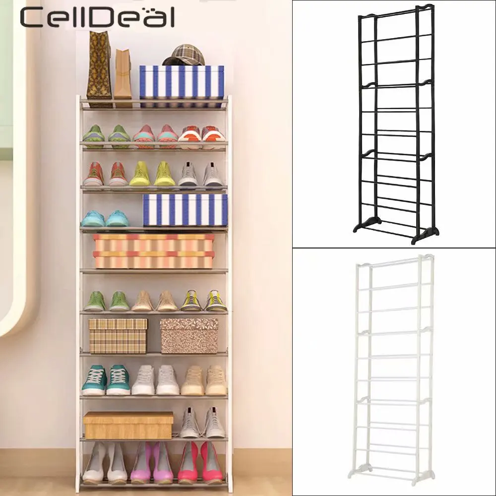 CellDeal 10 الطبقة 30 أزواج أحذية الكعوب تخزين دولاب أحذية يحمل رف حامل أحذية المنظمون خزانة أحذية Sapateira المنظمون