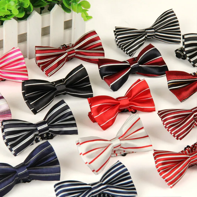 Children's bow tie printed striped polyester silk fashionable Baby for