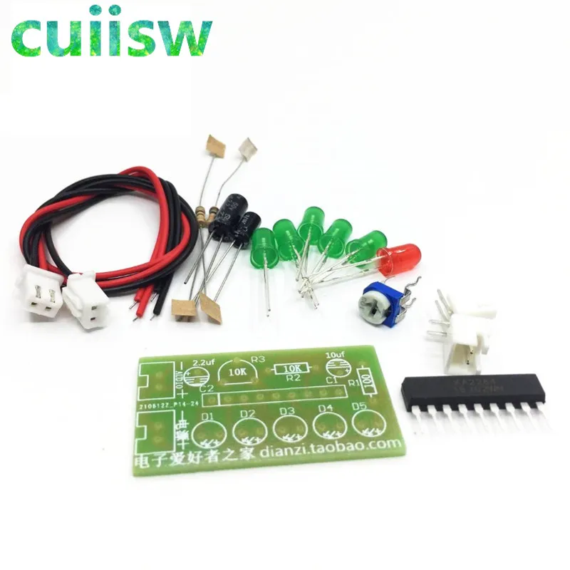 

1PCS Elektronika KA2284 DIY Kits Audio Level Indicator Suite Trousse Electronic Parts 5mm RED Green LED Level Indicating 3.5-12V