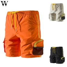 Womail мужские шорты, летние, модные, чистый цвет,, с карманами, Рабочие комбинезоны, короткие, с несколькими карманами, крутые, повседневные, для улицы, спортивные, M527