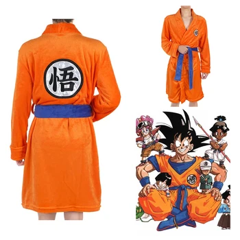 

albornoz dragon ball Son Goku Sleepwear Cosplay Costume Winter Robe Night Dressing Gown Robes
