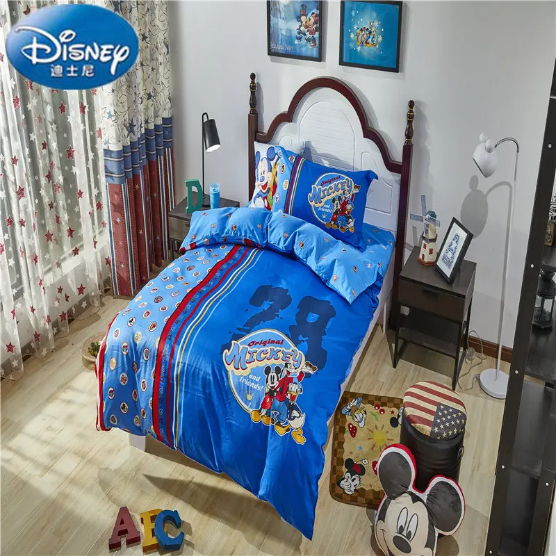 Disney Аутентичные HD 3D печать постельных принадлежностей 3/4 шт дань шелка 100% хлопок