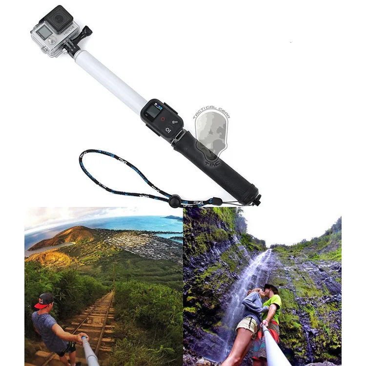 Go Pro Accessories Telescoping Extension Pole Aluminium Monopod 37 103 cm With Remote Clip for