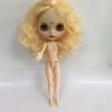 Совместное тела телесного цвета Блит куклы, желтые волосы завод кукла подходит для DIY Изменить BJD игрушка для Обувь для девочек