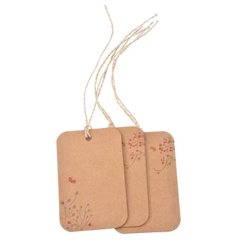 

LASPERAL Labels Papier Krafts Labels Blank Tag Flower Printed Card For Cake Crafts Christmas Decoration Handmade Hanging Tags
