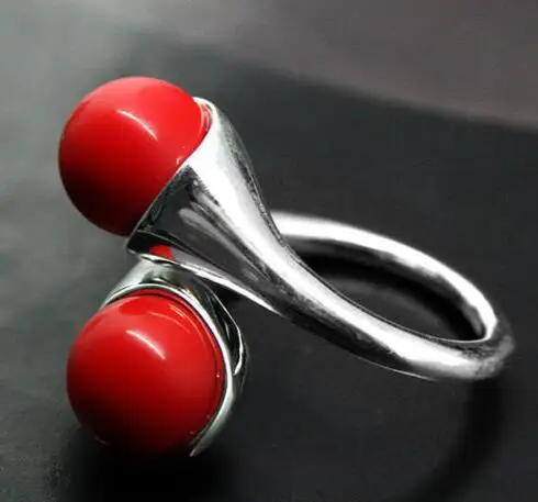 

Selling Jewelry>> 6MM RED CORAL 925 STERLING SILVER RING SIZE ADJUSTABLE