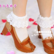 Платье принцессы Милые носок для девочки-подростока с кружевной вставкой и кружевное платье без рукавов с декоративной bulkness в винтажном стиле; с эластичными лентами из Носки круглая резинка обратите внимание, не Носки