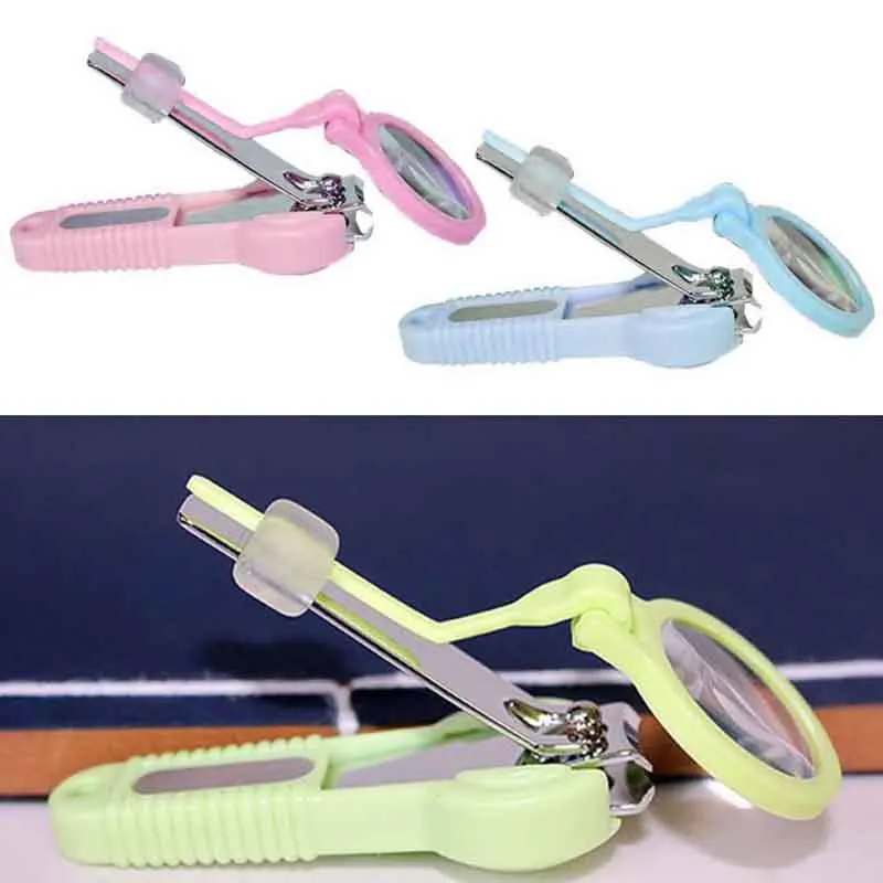 

1 Pcs Baby Nail Clippers with Magnifying Glass Pocket Finger Toe Nail Clipper Cutter Trimmer Manicure Tool Kids Nail Care